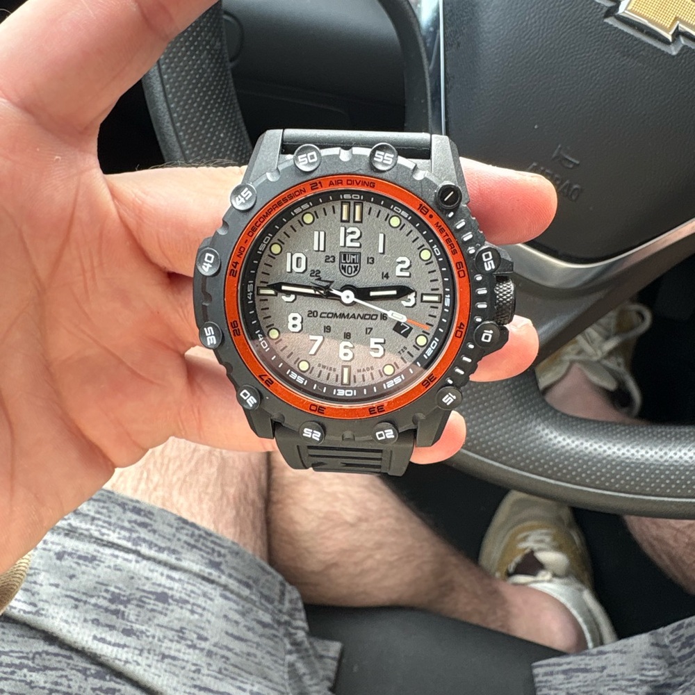 Luminox Navy SEAL Commando Tactical Watch - Gray with Orange Accent